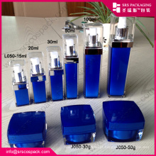 China Purple Square Shape cosméticos contêineres para atacado, frasco acrílico 30ml